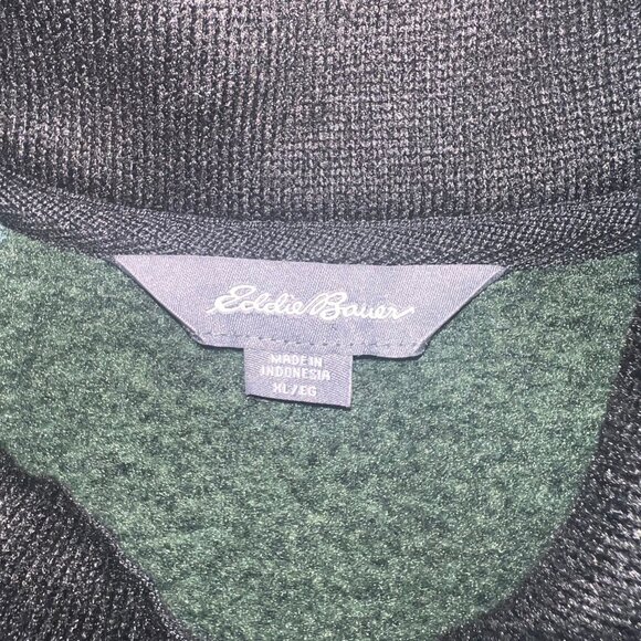 Eddie‎ Bauer Men XL Green Radiator Fleece 1/4 Zip Pullover Jacket Outerwear - Picture 6 of 8